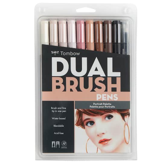 6 Packs: 10 ct. (60 total) Tombow Portrait Dual Brush Pen Set